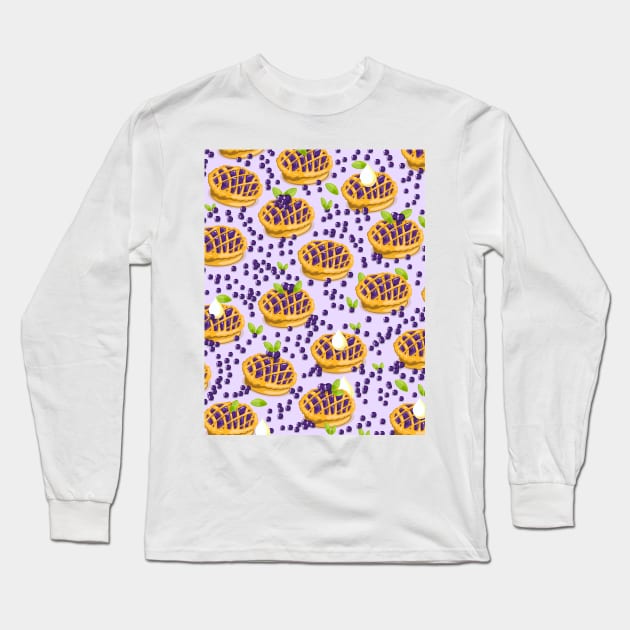 Blueberry pie pattern. Long Sleeve T-Shirt by nickemporium1